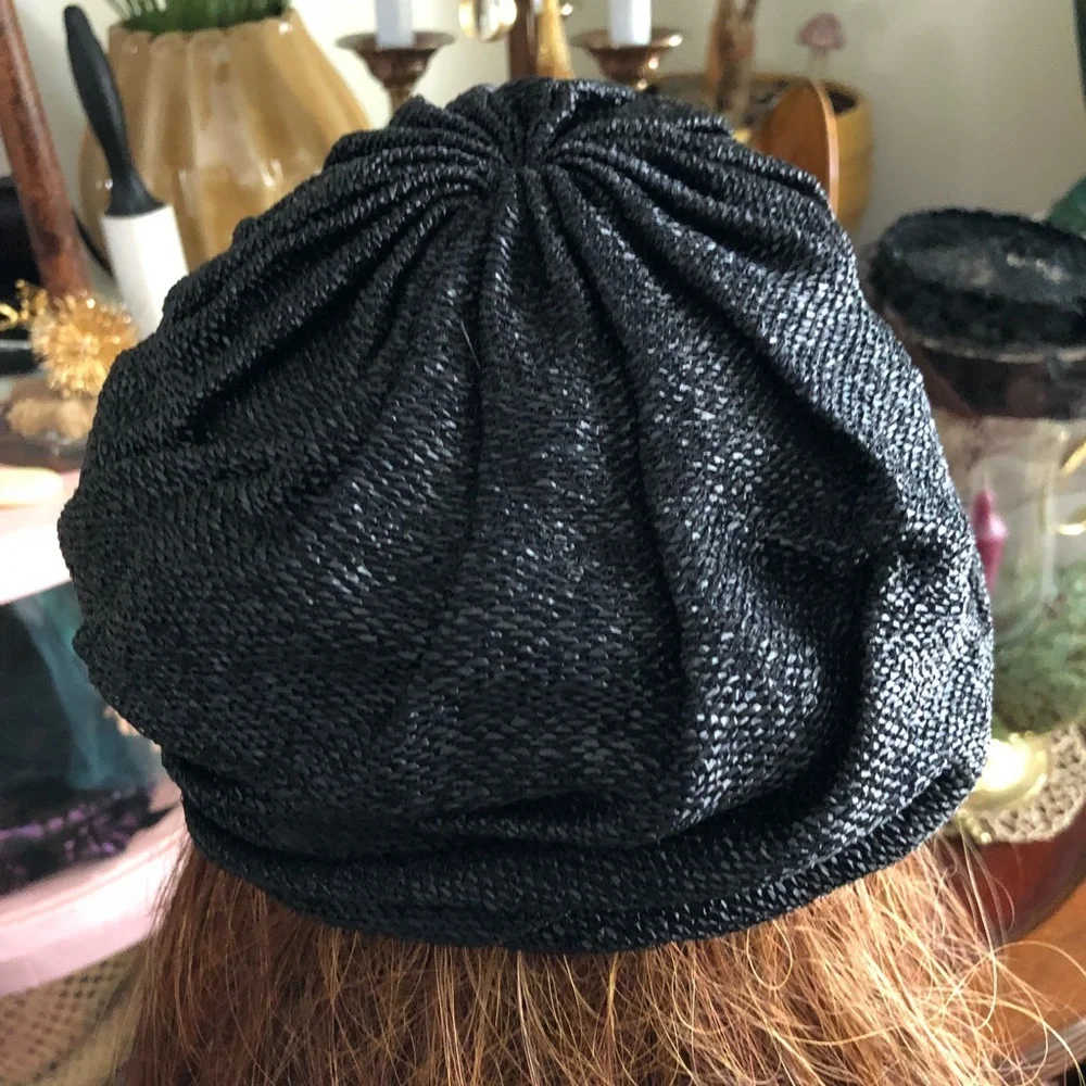 Vintage Black Straw Hat - Picture 3 of 5